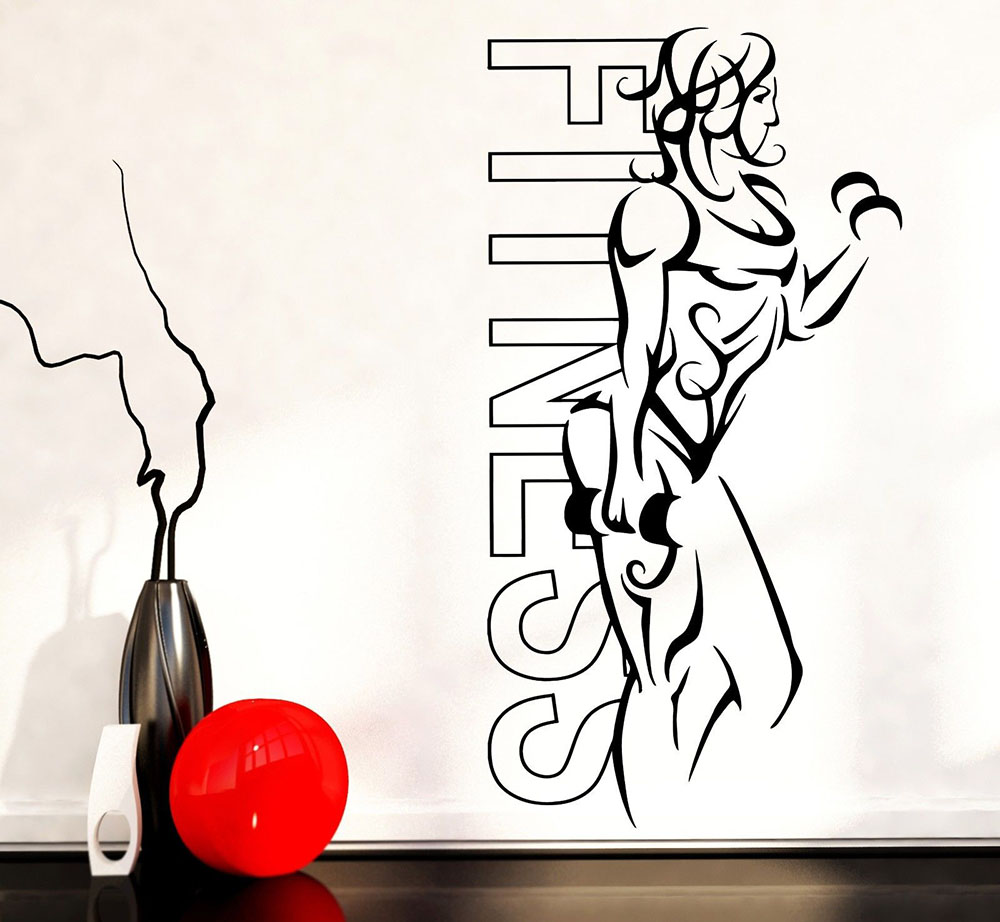Yoga Health & Fitness Centre - Duvar çıkartmaları Vinil Spor Kız Kadın