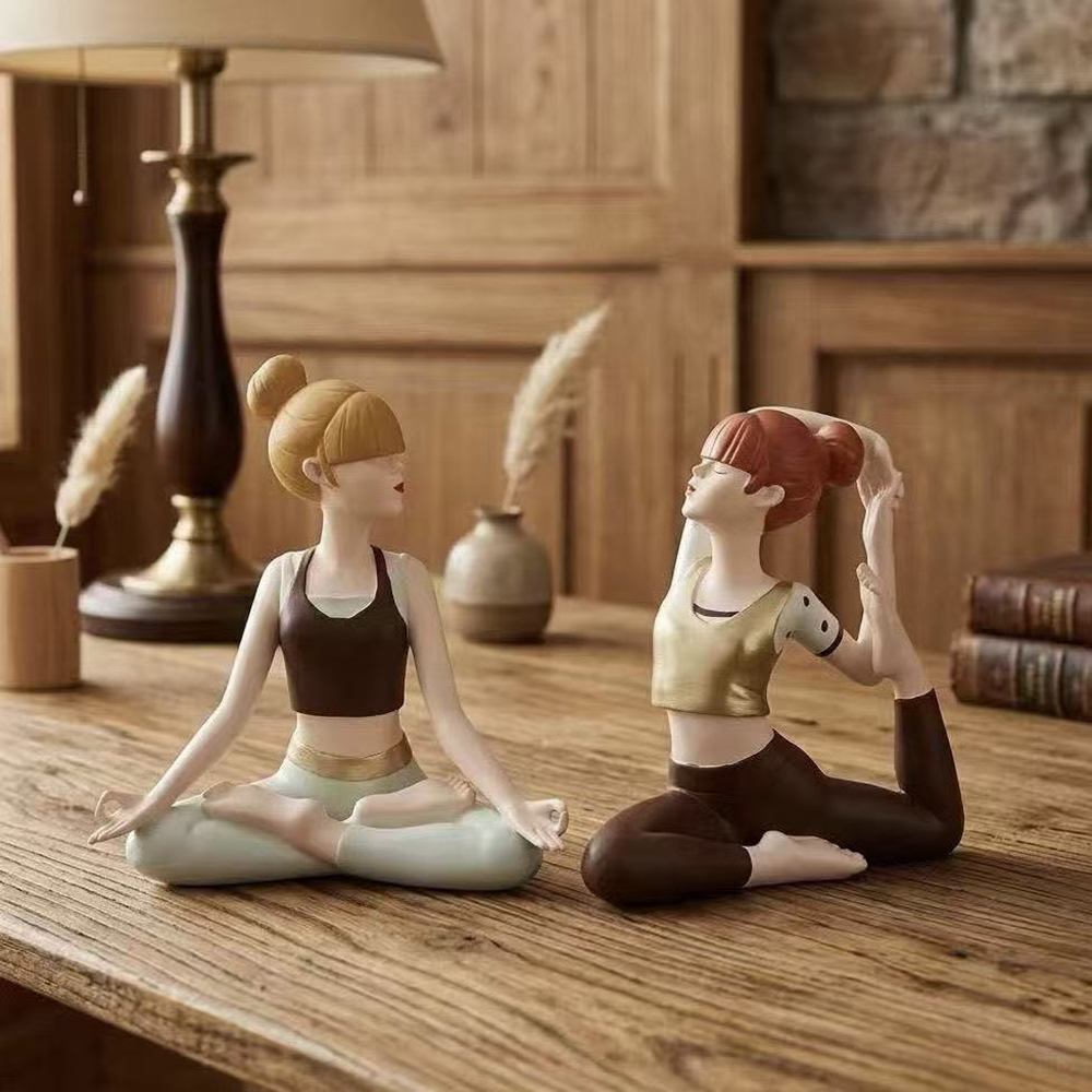 Zen Yoga Fitness - Yoga Kız Heykeli, Kumtaşı Doku Reçine